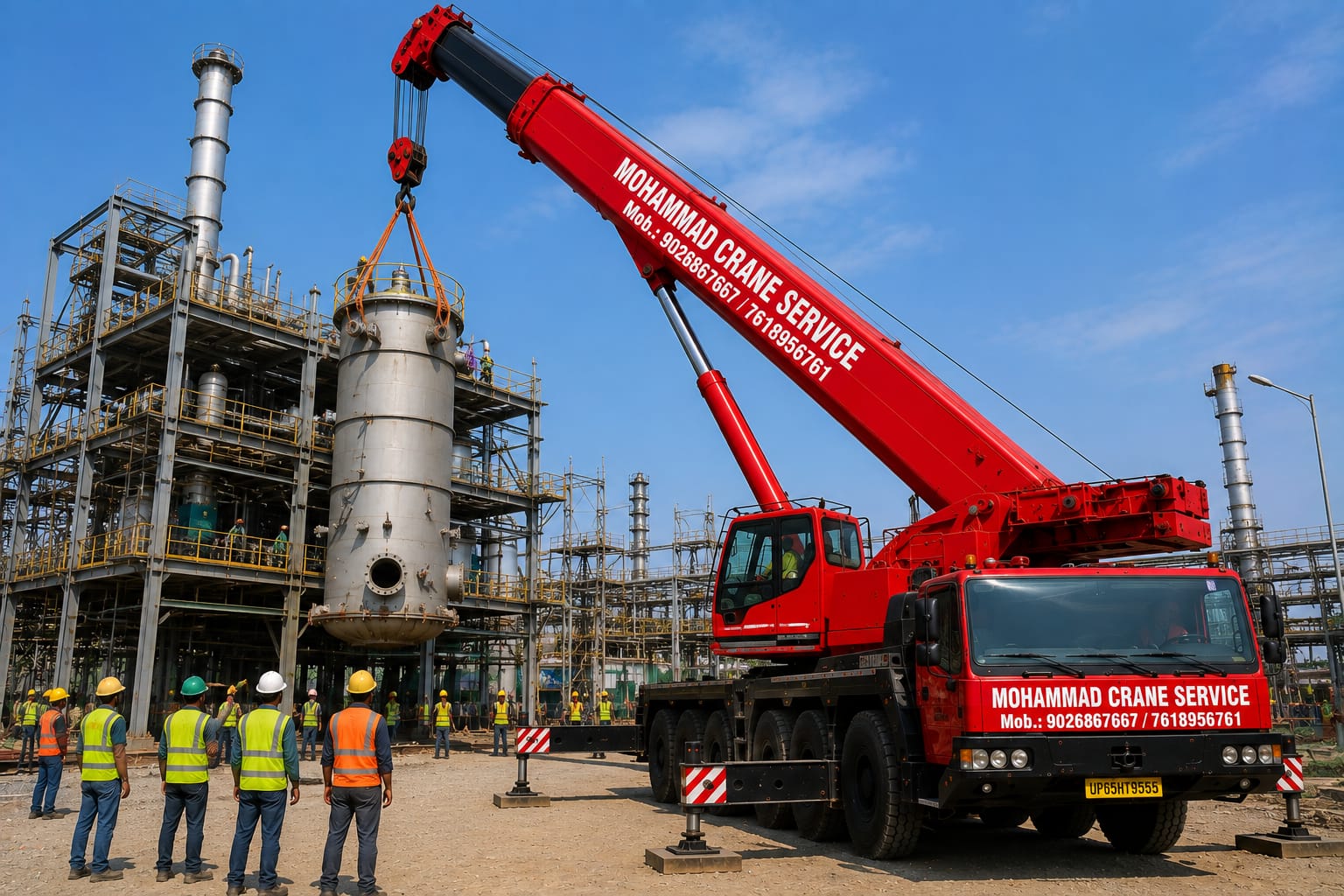 Mohammad Crane Service heavy industrial lifting at refinery site