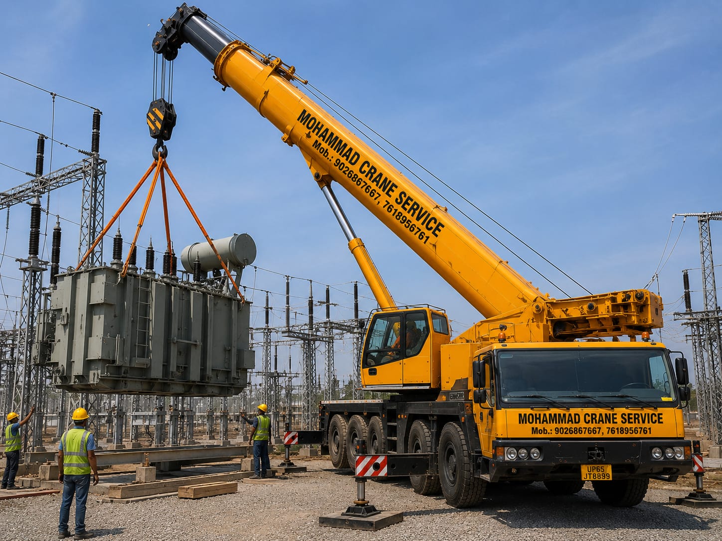 Transformer lifting at electrical substation
